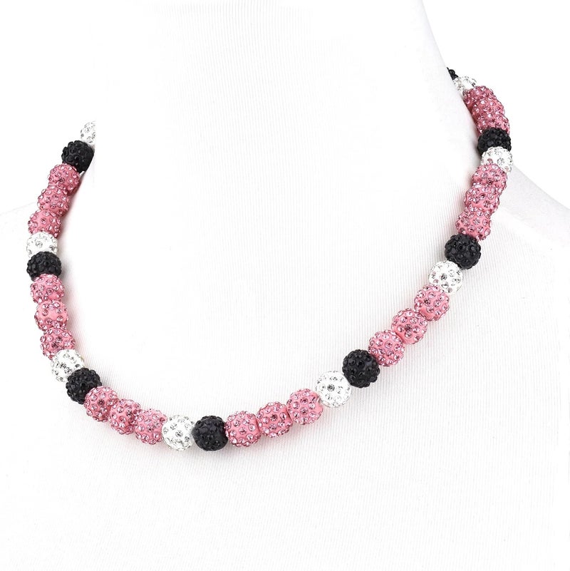 Krfy Baseball Necklaces for Boys, Bling Rhinestone Beaded Necklaces for Women Men, Diamond Baseball Drip Necklace Ice Bead Necklaces Inspired Sports Jewelry, 17.7 Inches, Age：Over 8 Years Old - Image 1